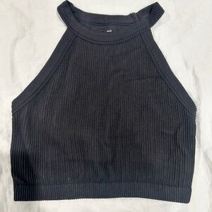 Aerie | Ribbed Cropped Halter Top Size M
